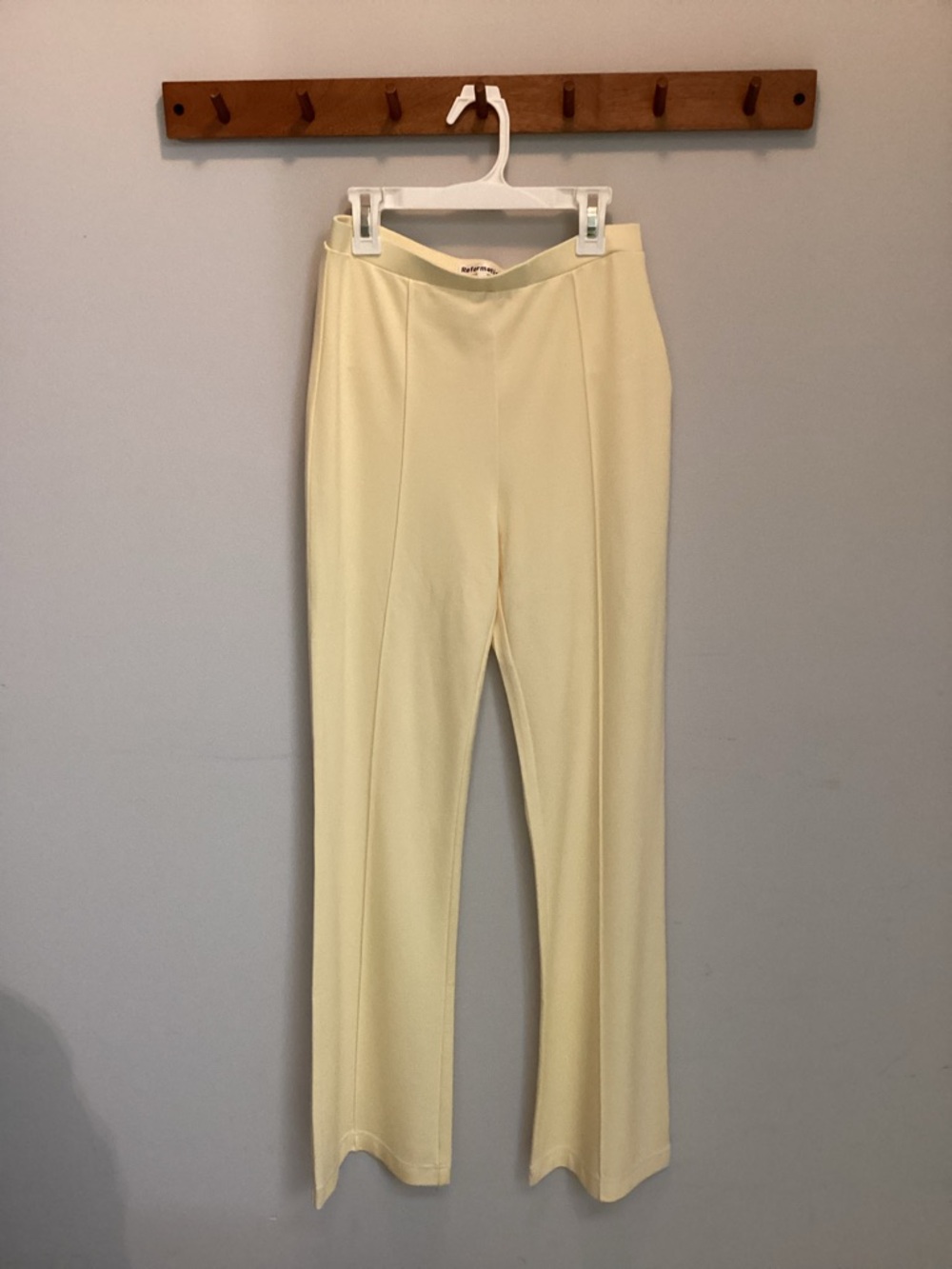 Reformation Butter Yellow Boot Leg Trousers
